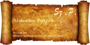 Szabados Patrik névjegykártya