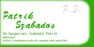 patrik szabados business card